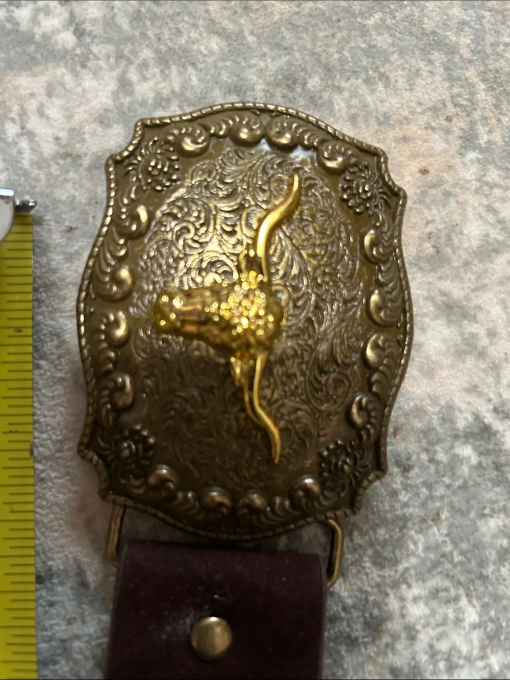 Brown Decorative Belts  with Ornate Brass Buckles - Never used.